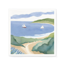 Narragansett Bay | Zeilboot Kust RI Aquarel