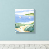 Narragansett Bay | Zeilboot Kust RI Waterverf Canvas Afdruk (Insitu (Houten vloer))