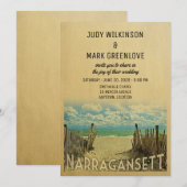 Narragansett Beach Vintage Wedding Invitation Kaart (Voorkant / Achterkant)