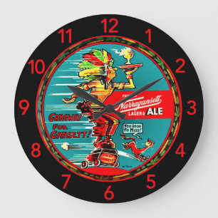 NARRAGANSETT  "BEER TRAY"-ONDERZETTER GROTE KLOK