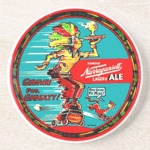 NARRAGANSETT  "BEER TRAY"-ONDERZETTER ZANDSTEEN ONDERZETTER