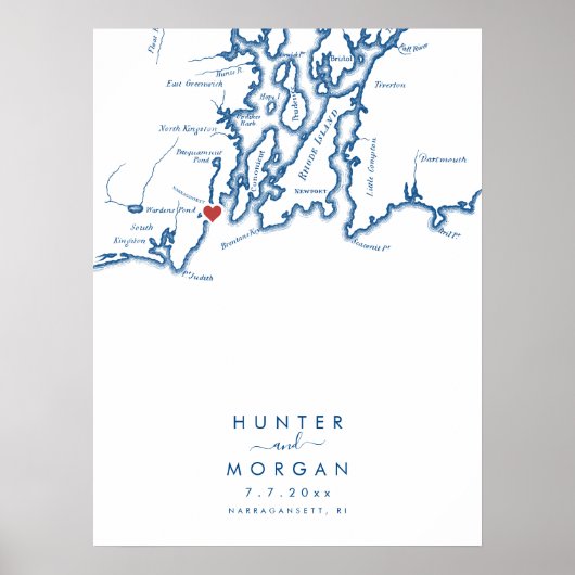 Narragansett RI Mariage Moderne Poster du livre d' (Devant)