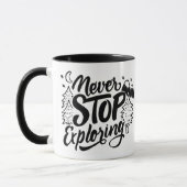 N'arrêtez jamais d'explorer - Mug à lettres manusc (Gauche)