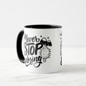 N'arrêtez jamais d'explorer - Mug à lettres manusc (Devant gauche)