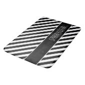 Narrow Black en White Stripes Pattern Badmat (Gekanteld)