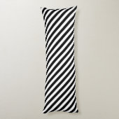Narrow Black en White Stripes Pattern Lichaamskussen (Achterkant (Verticaal))
