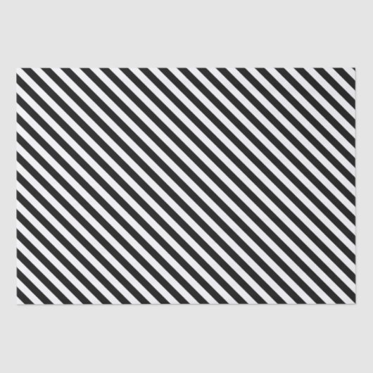 Narrow Black en White Stripes Pattern Tissuepapier (Voorkant)