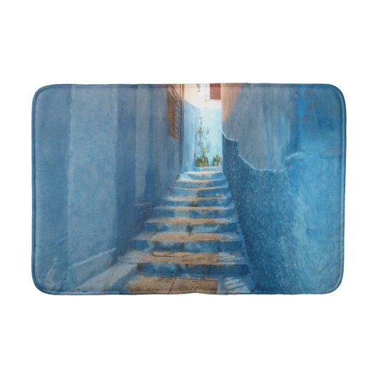 Narrow Blue Stairway in Marokko Badmat (Voorkant)
