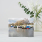 Narrow boten winter Higher Poynton Briefkaart (Staand voorkant)