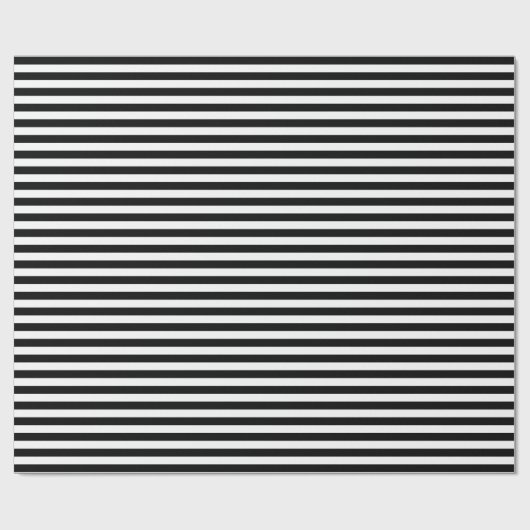 Narrow Deepest Black and White Striped Pattern Cadeaupapier (Vlak)