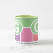 Narrow Feminine Stripes met Monogram koffie Mok (Midden)