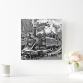 Narrow Gage Steam Train Puffing Engine Vierkante Klok (Huis)