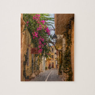 Narrow sreet in old Rethymnon, Kreta, Griekenland Legpuzzel