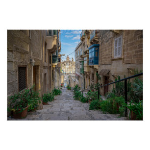 Narrow street in Malta Perfect Poster