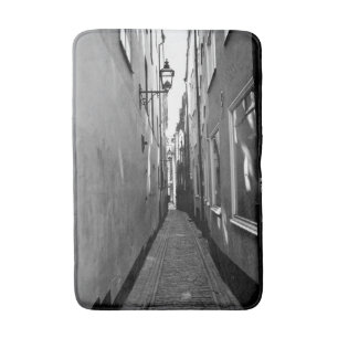 Narrow street in Stockholm Badmat