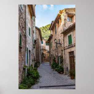 Narrow street in Valldemossa, Mallorca Poster