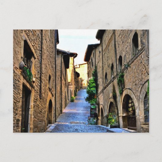 Narrow Street of Orvieto Painting, Italië Briefkaart (Voorkant)
