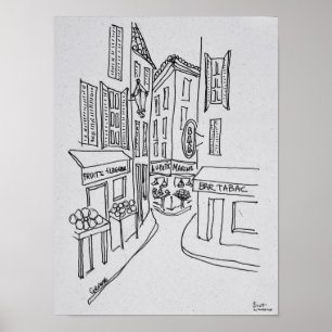 Narrow Streets of Old Nice Nice, Frankrijk Poster