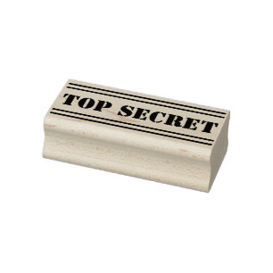 Narrow Stripes black + your Message: TOP SECRET Rubberstempel
