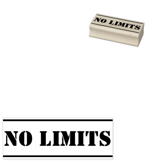 Narrow Stripes black + your own Message: NO LIMITS Rubberstempel (Gestempeld)