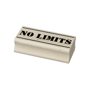 Narrow Stripes black + your own Message: NO LIMITS Rubberstempel