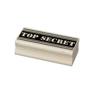 Narrow Stripes white + your Message: TOP SECRET Rubberstempel