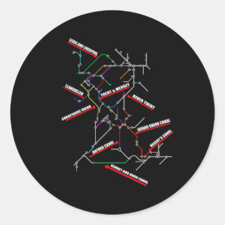 Narrowboat Canal Boot Kaart Ronde Sticker