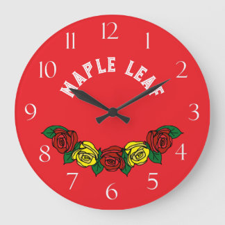 Narrowboat Folk Art Red Roses Grote Klok