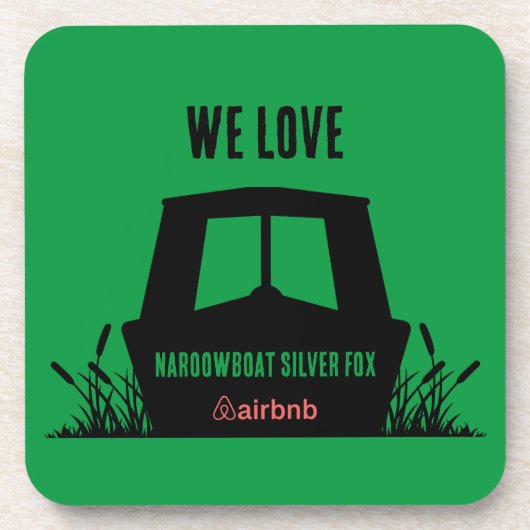 Narrowboat kanaalboot te huur bier onderzetter (Voorkant)