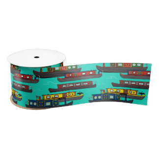 Narrowboats en River Barges Boating Pattern Lint