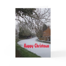 Narrowboats in de sneeuw. Christmas