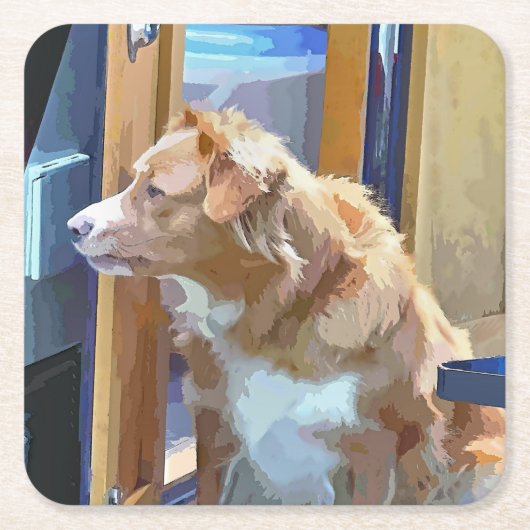 NARROWBOATS VIERKANTE KARTONNEN ONDERZETTER (Voorkant)