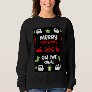 Narrowboats Xmas Canal Noël Sweatshirt T-Shi