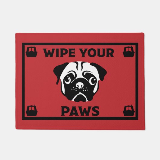 Narrowboot Canalboot Pug Dog Deurmat (Voorkant)