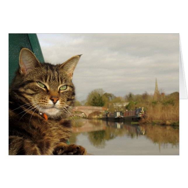 Narrowboot Cat Canal Scene in Braunston. (Voorkant Horizontaal)