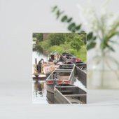 NARROWBOTEN OP HET KANAAL BRIEFKAART (Staand voorkant)