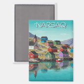 Narsaq Groenland Reizen Magneet (Voorkant / Achterkant)