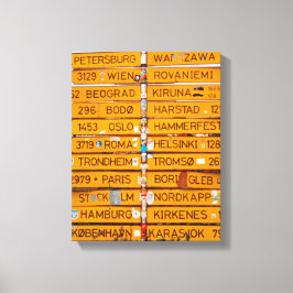 Narvik wegwijzer canvas afdruk