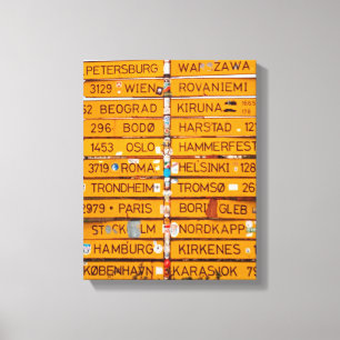 Narvik wegwijzer canvas afdruk