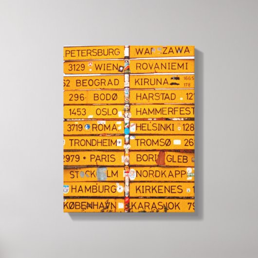 Narvik wegwijzer canvas afdruk (Voorkant)