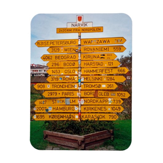 Narvik wegwijzer magneet (Verticaal)