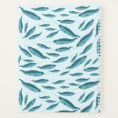 Narwal in Blauw Oceaan Patroon Planner (Achterkant)