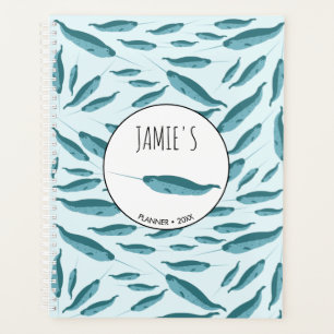Narwal in Blauw Oceaan Patroon Planner