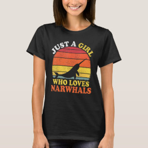 Narwal Vis Vintage Gewoon Een Meisje Dat Van Narwa T-shirt