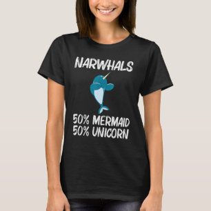 Narwal Voor Mannen Vrouwen Narwhale Zee Eenhoorn V T-shirt