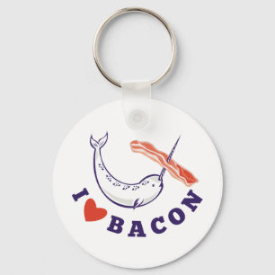 narwalvis houd van bacon sleutelhanger