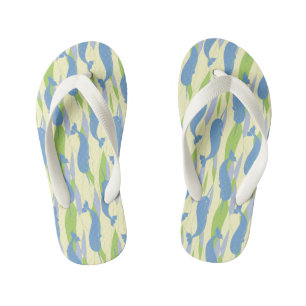 Narwhal Allover Print Flip Flop in Retro Colors
