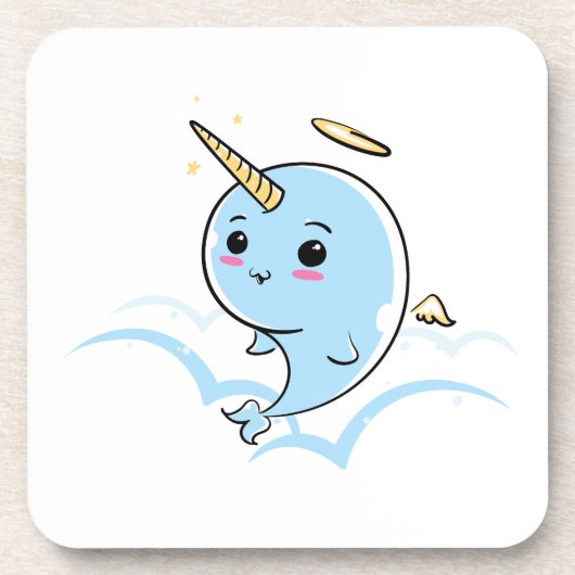 Narwhal Angel Cutie Bier Onderzetter (Voorkant)