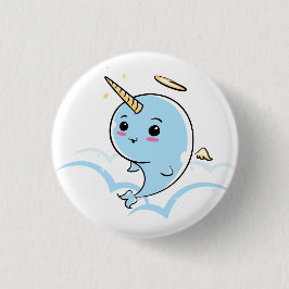 Narwhal Angel Cutie Ronde Button 3,2 Cm