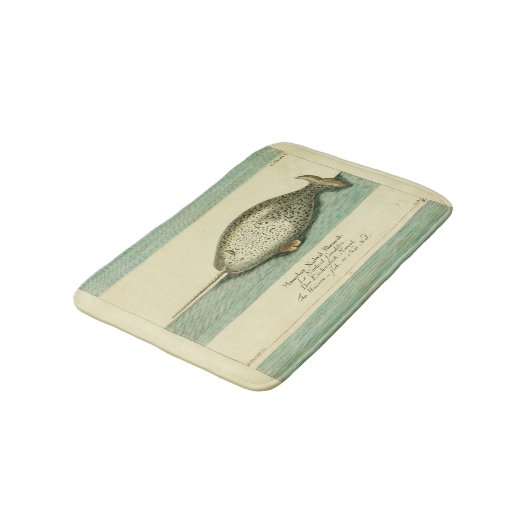 Narwhal Antiek walvis Waterverf Scientific Art Badmat (Gekanteld)